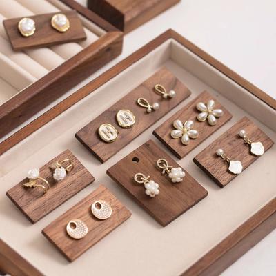 Multiple Jewelry Displays Rack Solid Wood Earrings Showcase Stand Ring Holder Counter Show Holder Live Stream Organizer Tray
