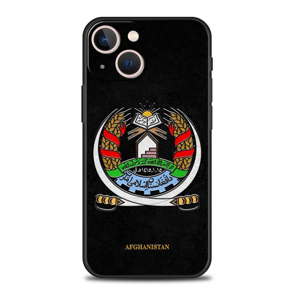 Afghan Afghanistan Flag For iPhone 11 12 13 15 14 Pro Max Phone Case X XR XS 7 8 Plus SE 2020 Luxury Black Soft Cover Funda