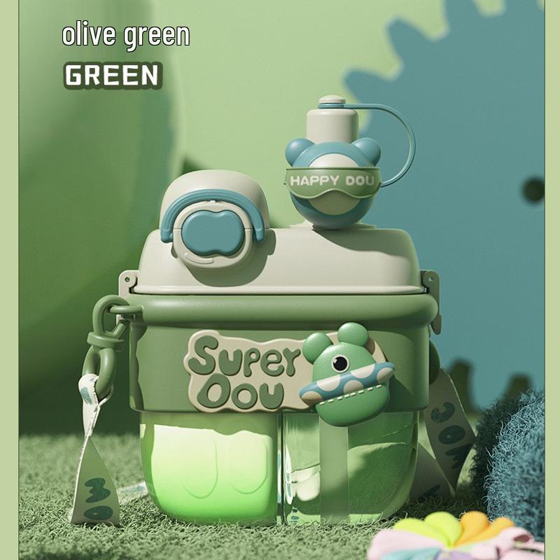 

Large Capacity Dual-Compartment Straw Cup for Kids - Perfect for Female Students, Summer Use, and Easy Portability 500ml