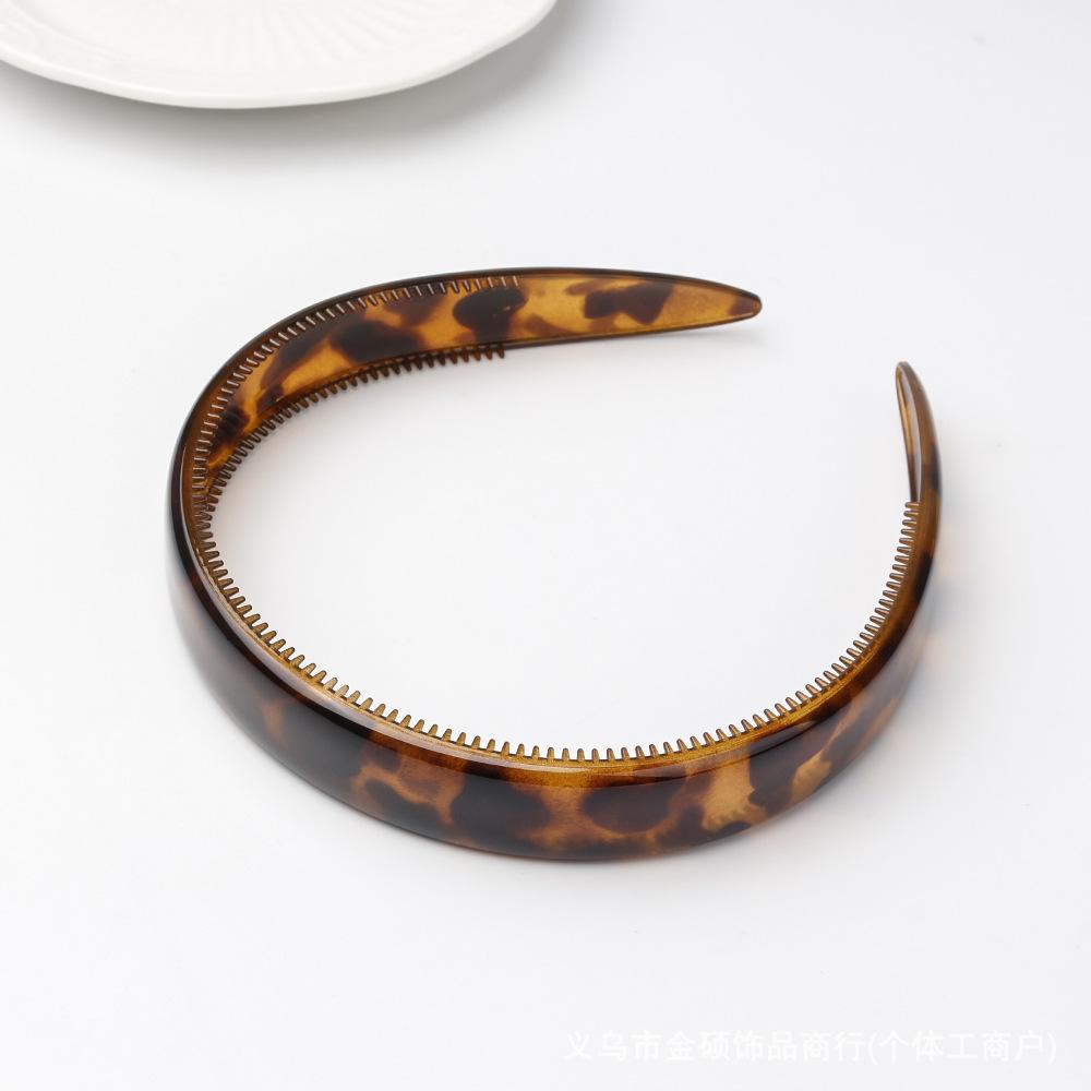 

1Pcs Vintage Hair Accessories for Daily Wear Tortoiseshell Acetate Leopard Hair Hoop Women Non-slip Teeth Headband