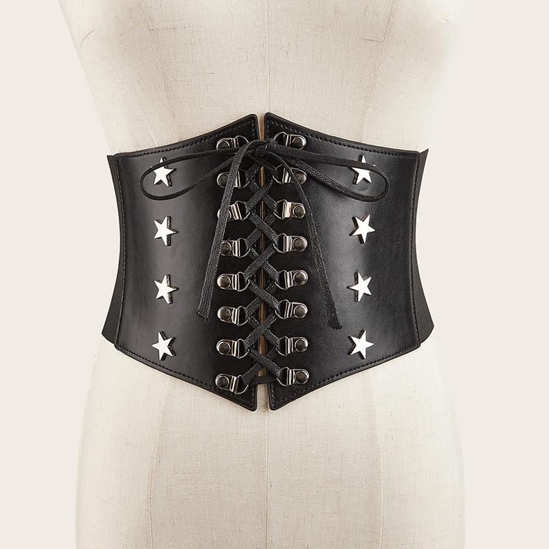 Binding Rope Stars Waist Cover Elastic Women Dress Overcoat Decoration Waist