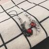 Devil Angel Red  Feather Wings Couple Keychain For Women Men Pendant Necklaces Jewelry Gifts