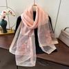 Silk Wool Embroidered Silk Scarf Women'S Fashion Foreign Style Winter Warm Scarf Cold Shawl With Thin Style