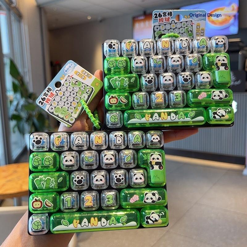 Cute Fruit Themed 26-Key Mini Keyboard Shaped Fidget Toy With Lovely Cartoon Patterns For Kids Gifts Daily Stress Relief