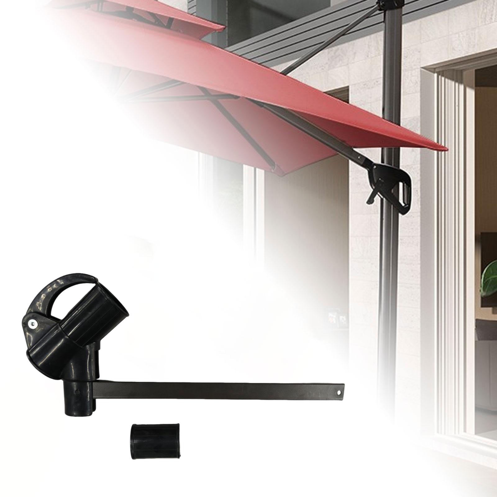 Patio Umbrella Lifting Handle Heavy Duty Accessories Side Hanging Umbrella Bracket for Outdoor Yard Beach Courtyard Picnic nero