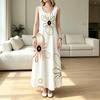Women’s Sleeveless Maxi Dress Loose Flowy Lightweight Breathable Beachwear,Summer Casual Outfit for Daily Walks,Beach Trips,Commute