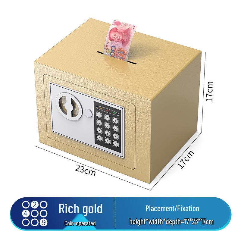 Mini 17E Electronic Safe: In-Wall Coin-Operated Piggy Bank for Households