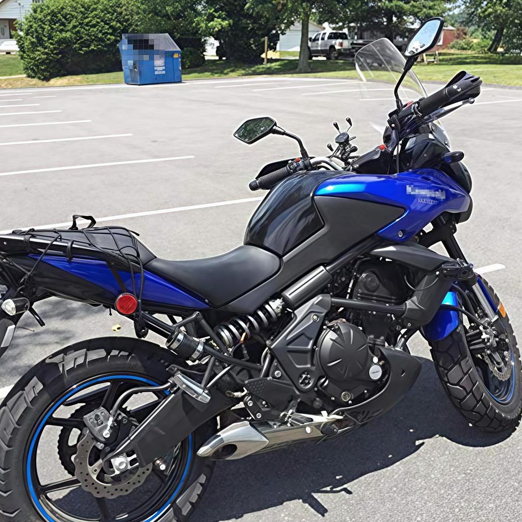 SEMIMO Universal Motorcycle Handlebar Large Field of 10mm Left and Right Carbon Fiber Look Mirrors, View, Positive-Side Threads, Set,