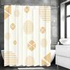 Modern Creative Geometric Yellow Shower Curtain, Bathroom Decorative Shower Curtain, Waterproof Shower Curtain with Hooks