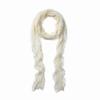 White Beige Lace Neck Scarf Flower Ribbon Headband Trendy Photo-Ready Shawl  Spring Summer