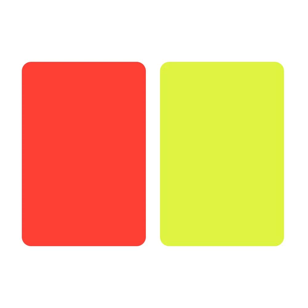 

3,2x4,3 дюйма Футбольный тренировочный инструмент ПВХ футбольный судья красная желтая карточка предупреждение и карточка удаления футбольный спортивный аксессуар