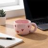 Romantic Milk Mug Adorable Heart Water Cup Breakfast Container Breakfast Cup  Office