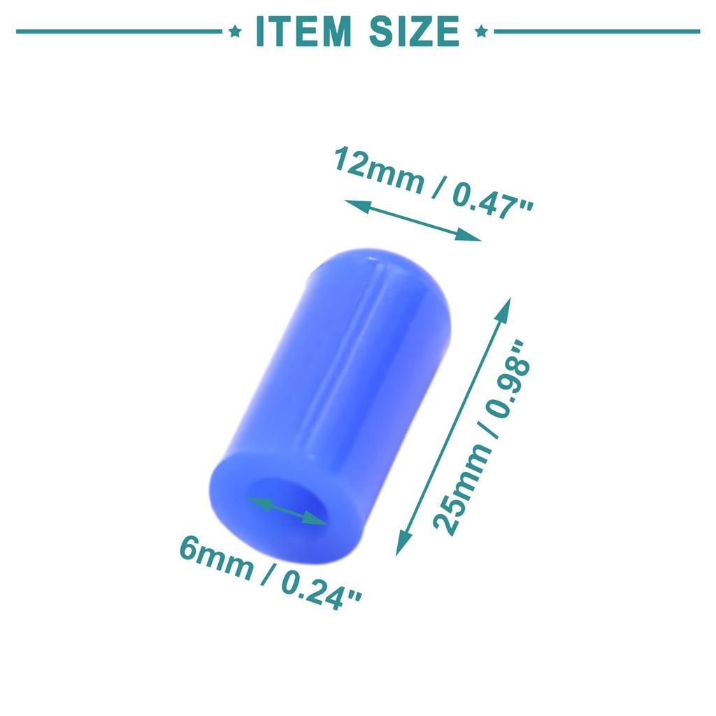 ACROPIX Intake Vacuum Hose Tube End Stopper Silicone Blanking Cap 6mm Blue 5pcs