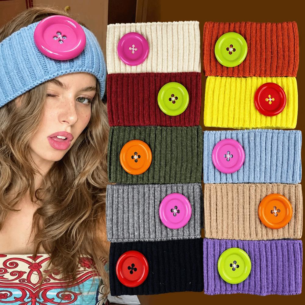 Wide Knitted Headband Elastic Wide Hair Wrap Trendy Elastic Hair Band Party Look