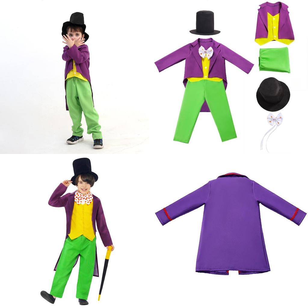 Charlie und die Schokoladenfabrik Halloween Willy Wonka Oompa Cosplay Kostüm Bühnenoutfit