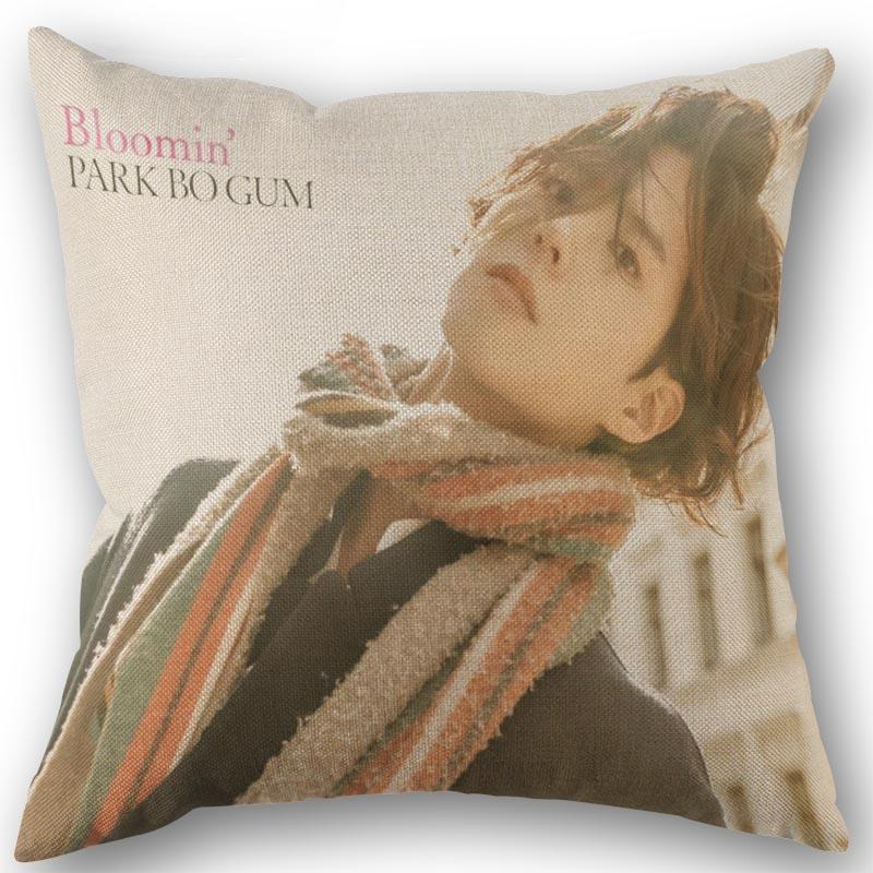 

New Custom Park Bo Gum Kpop Pillowcase Cotton Linen Fabric Square Zipper Pillowcase 45X45cm Wedding Decorative Pillow cover 45x45cm 18x18in