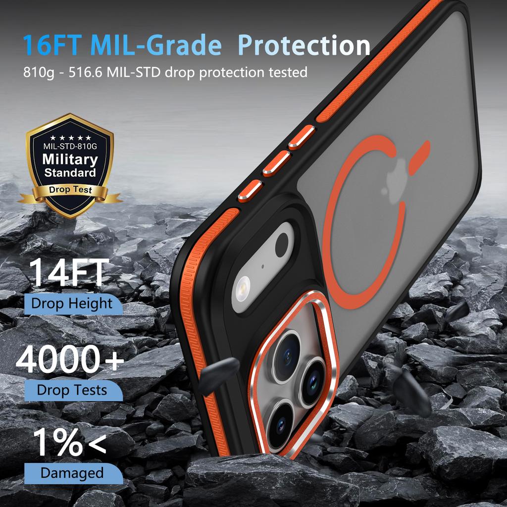 Luksusowe matowe półprzezroczyste etui magnetyczne odporne na wstrząsy do iPhone 17 Pro Max 16 15 14 Plus 13 12 11 Pro Max 17Air Pokrowiec Magsafe