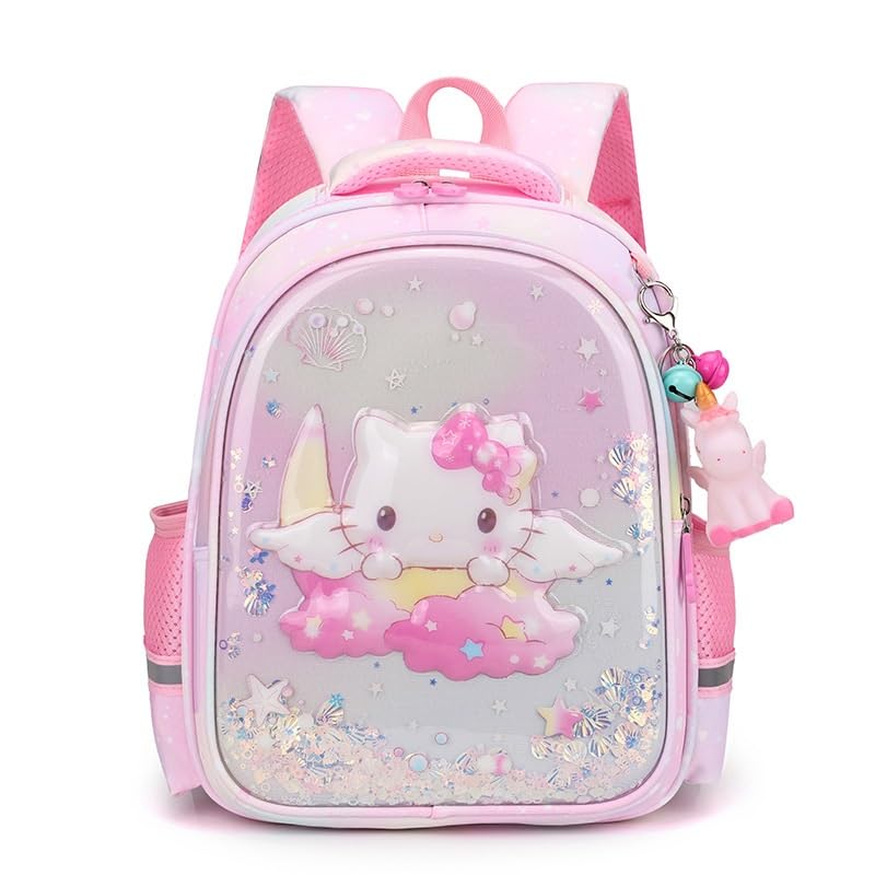 Cosbanana Hello Kitty Princess Ariel Backpack for Elementary School Lightweight Backpack with Sequins and Perfect for Girls and School and New a Great