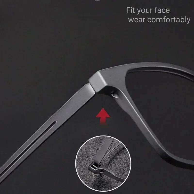 Men Blue Light Blocking Reading Glasses Unisex Business Square Presbyopia Eyewear Women Ultralight TR90 Titanium Eyeglasses