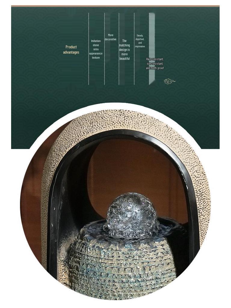 Chinese Indoor Waterfall Ornament: Living Room Fountain for Wealth & Home Decor