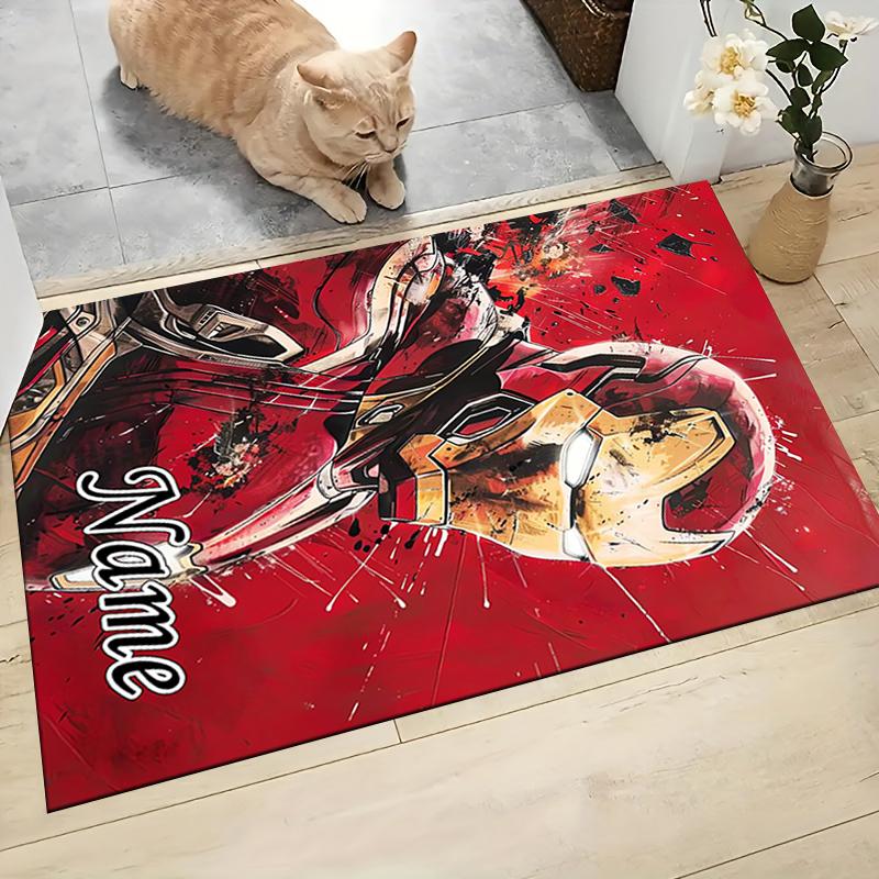 Custom Name "Iron Man: Power Glory" Carpet Rug Customizable Soft Washable Anti-Slip Home Living Room Sofa Mats Personalized Rug. 0909284