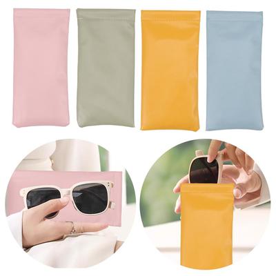 Einfache Aufbewahrungstaschen für Brillen Weiches Leder Wasserdichte Tasche Etui Geschenke Sonnenbrillenbeutel