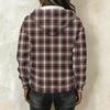Women's Long Sleeve Pullover Hoodie with Plaid Print and Drawstring Casual Top