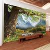 Custom Size Oil Painting Natural Big Tree Landscape Scenery 3D Wall Paper Home Decor Mural Bedroom Decor Self-adhesive Wallpaper