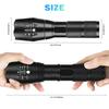 Powerful LED Flashlight Working Night Portable 5th gear Zoom IPX65 Waterproof Torch for Outdoor Camping Tactical Flash Light
