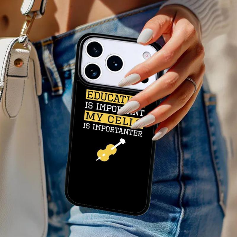 Cello Music Instrument Art Phone Case For iPhone 17 Air 14 15 13 12 Max Cover For Apple 14 15 16 16e 11 Pro Max Plus Coque