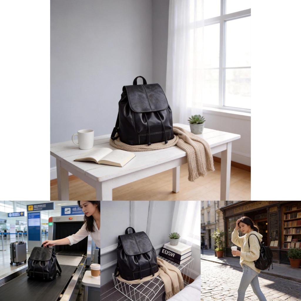 Fashion Women School Shoulder Leather Big Capacity Backpack Travel Rucksack 2017