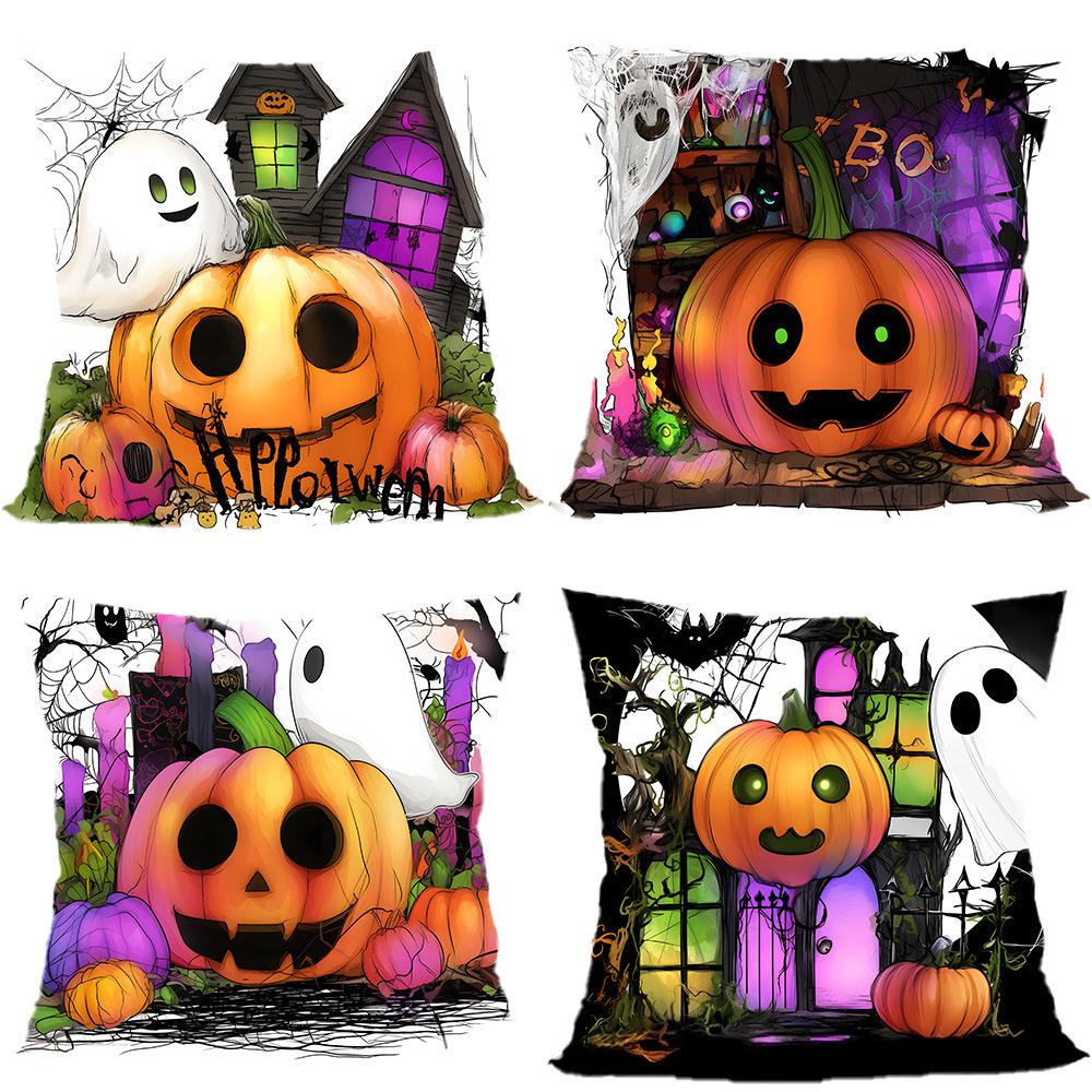 Halloween Pillowcase Pumpkin Skull Funny Ghost Cushion Cover Sofa Living Room Decoration Pillow