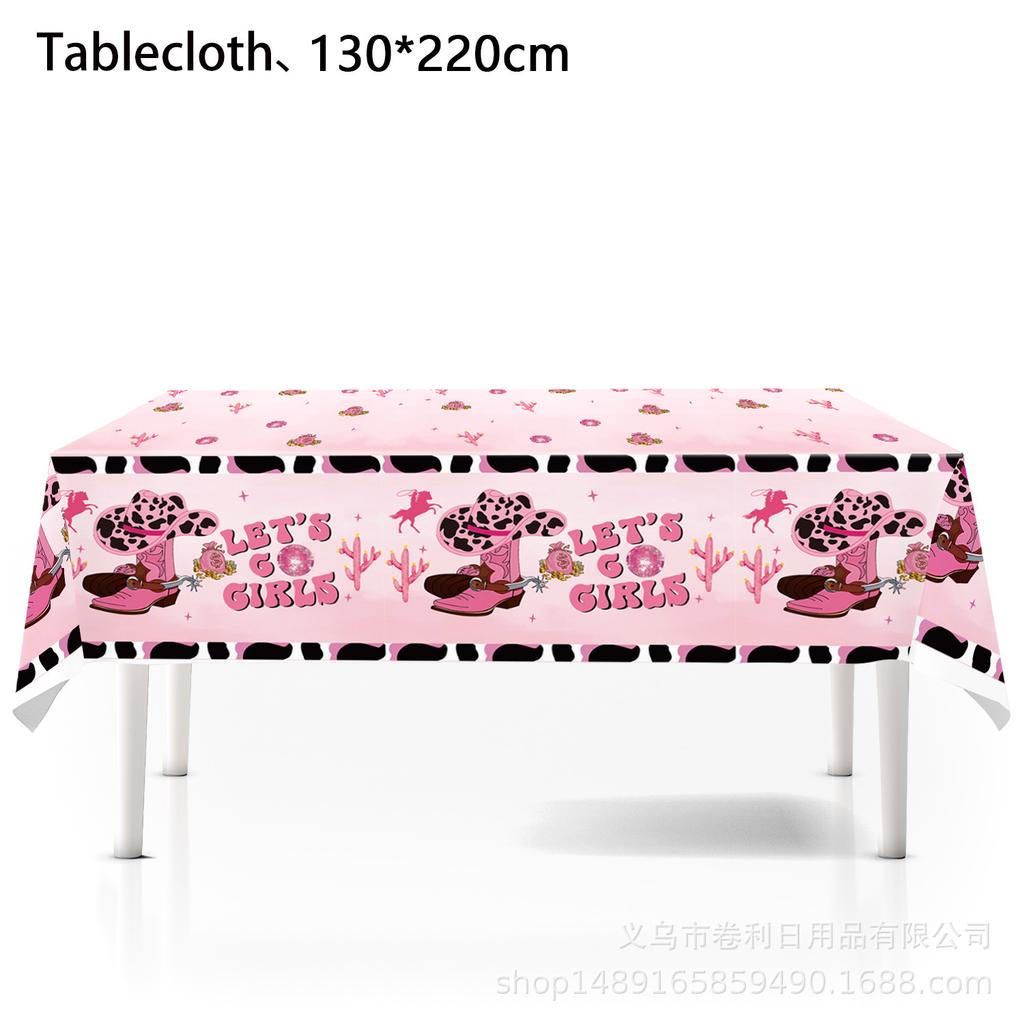 Custom Pink Denim Theme Party Supplies Denim Party Decoration Arrangement Banner Flag Party Paper Plate Tableware