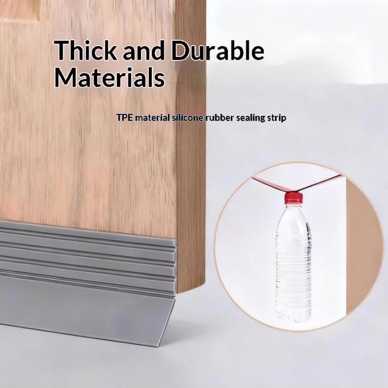 Door Bottom Seal Strip 1M Thickened Self Adhesive Silicone Soundproof Dustproof Easy Install for Apartment Door Gap Filler
