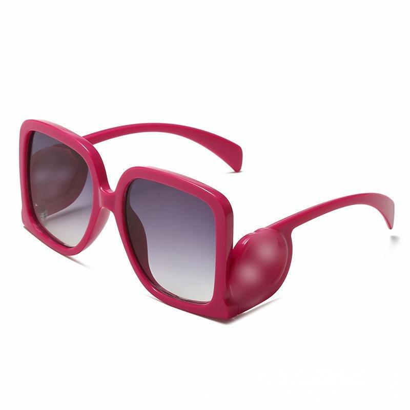 

Women s Elegant Square Oversized Face-Slimming Sunglasses рожевий червоний колір