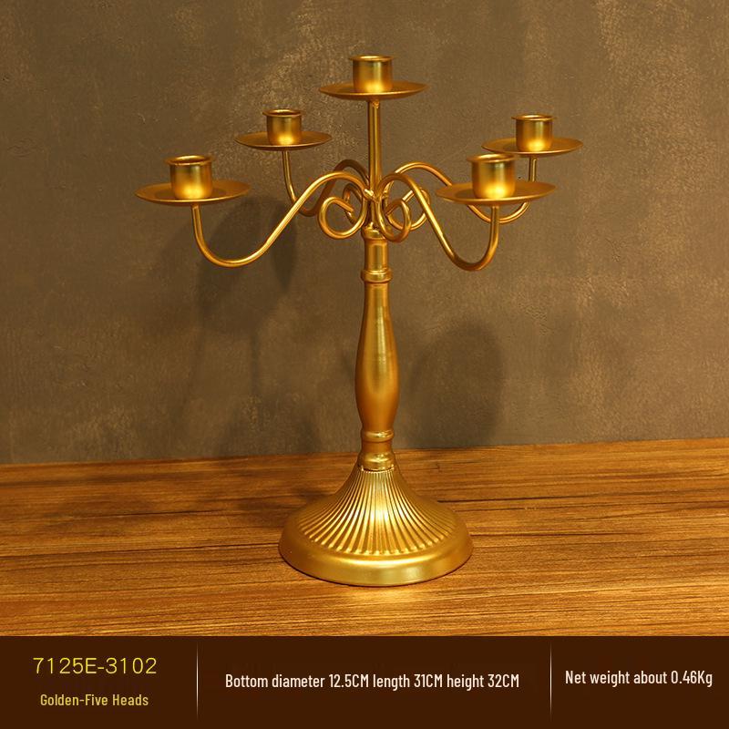 Nordic Romantic Candlelight Dinner Table Decorations: Modern Minimalist Light Luxury Candlestick Ornaments