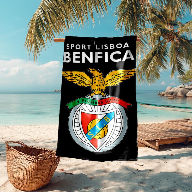 proof beach towel with Sport Lisboa e Benfica pattern - soft,absorbent,quick-drying,machine washable - perfect for swimming,camping,bathing