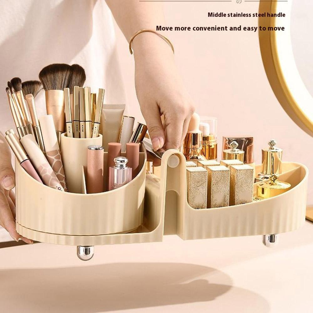 Rotating Makeup Organizer Large Capacity Cosmetic Skincare Products Desktop Storage Box