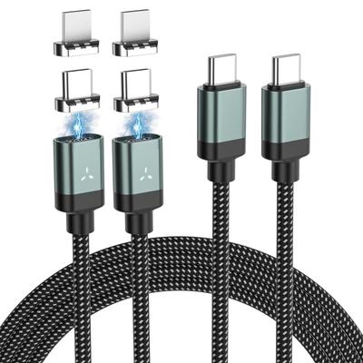 Magnetic Charging Cable for iPhone 16 iProduct PD 3A Fast Data LED Power Compatible with iPhone MacBook and Phones [2-Pack 1.2m + 2m] TYPE-C/TYPE-L