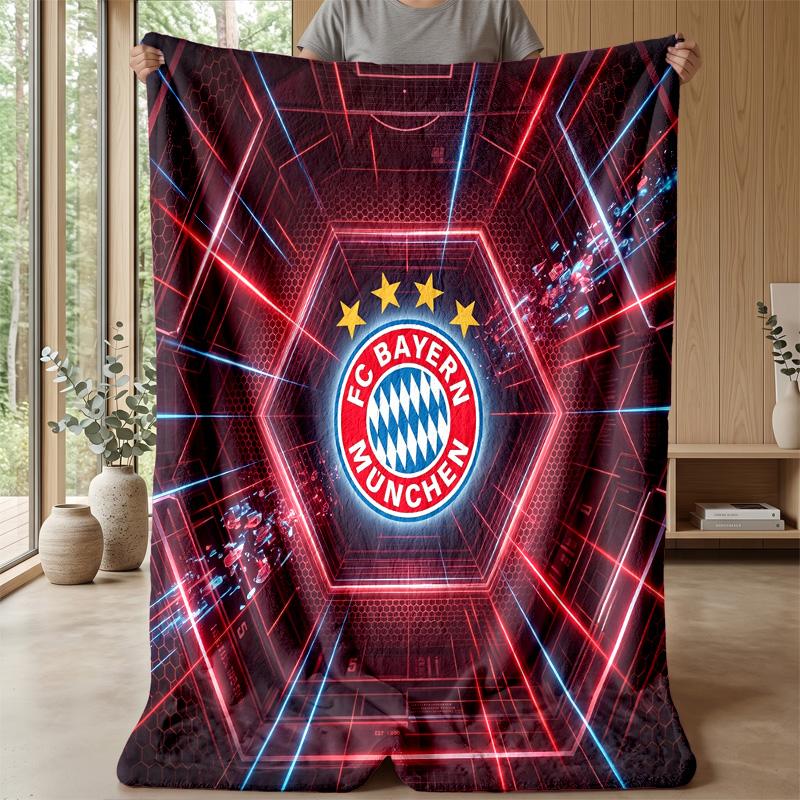 FC Bayern München Thema Decke Weiche Flanelldecke Plüsch Überwurfdecke Gemütliche Sofa Bett Decke für Heimdekoration