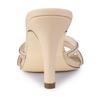 Allegra K Women's Open-Toe Mules with Rhinestone Decoration and Stiletto Heels, Beige, Size 25.0cm