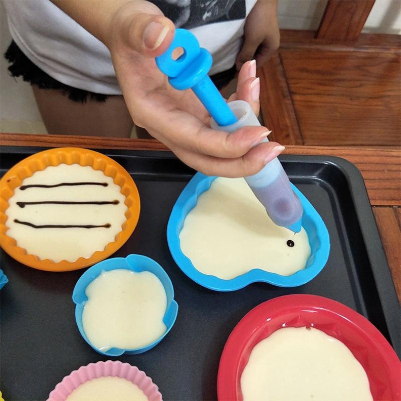 Silicone Food Writing Pen Chocolate Decorating Tools Cake Mold , Cookie Icing Piping Pastry Nozzles Baking Tools for Cakes