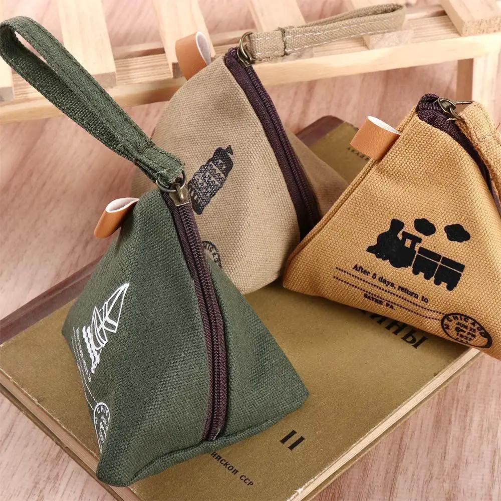 Korean Creative Dumpling Shape Coin Purse Retro Canvas Wallet Travel Portable Key Lipstick Storage Bag