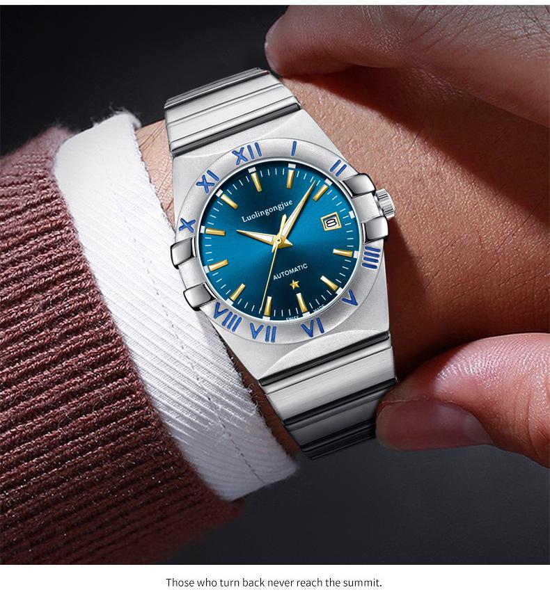 Męski zegarek mechaniczny z automatycznym naciągiem Książę Lotaryngii - Wodoodporny i Luminescencyjny