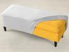 Cover For Double Bench, Footrest Pouf, Velvet, Light Gray