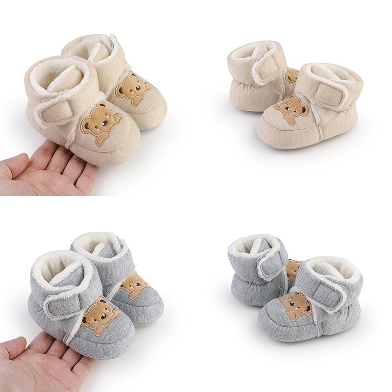 Winter Baby Walker Shoes 0-1 Year Old - Cartoon Warm Velvet Shoes for Boys and Girls