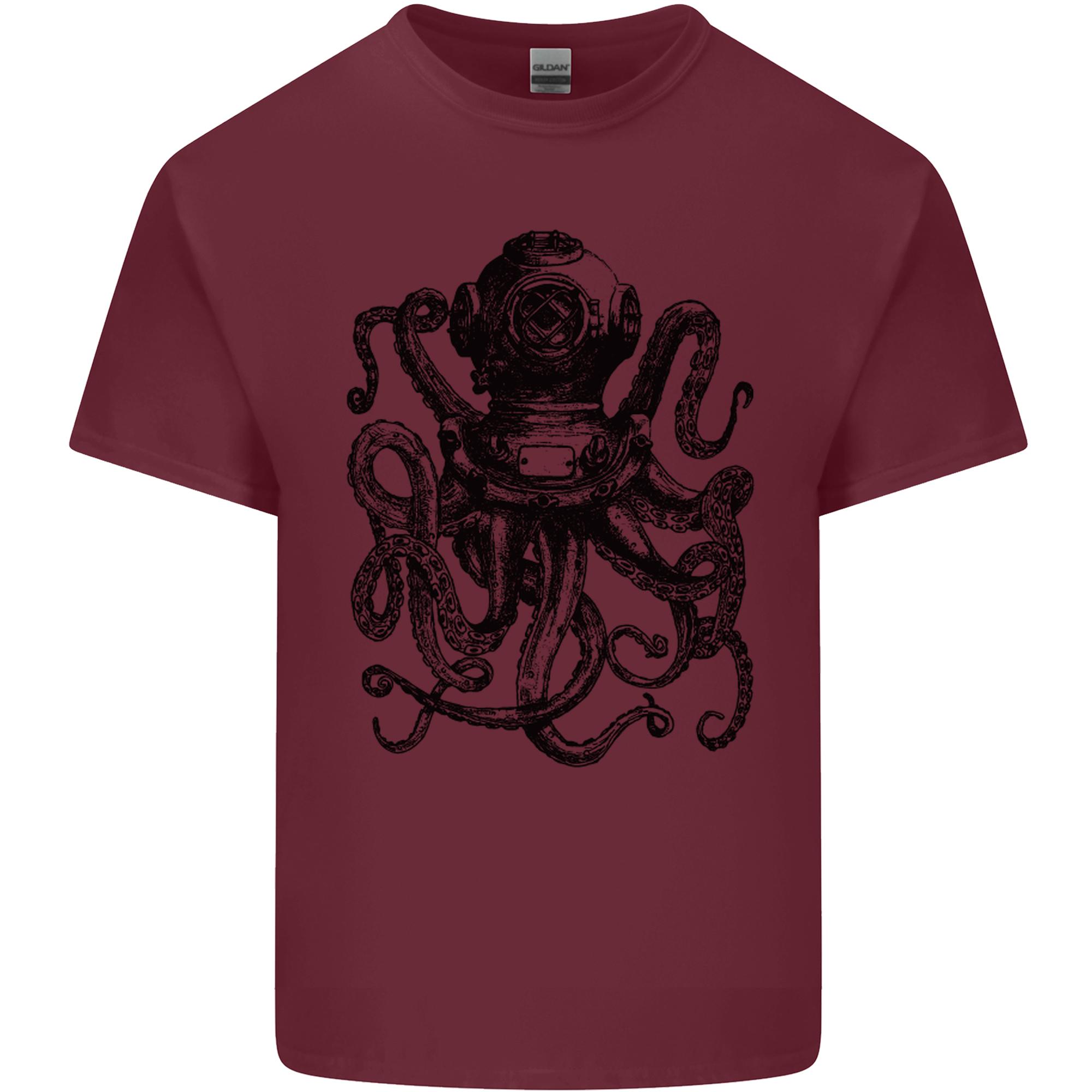 Scuba Octopus Diver Dive Diving Unisexs Light Cotton TShirt S