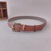 Color Solid Leather Belt For Women With Metal Pin Closure For Casual Outfits