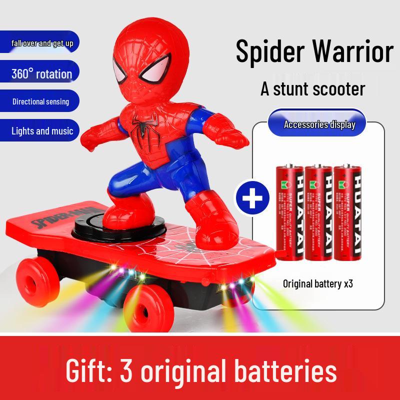 Электрический трюковой самокат Человек-паук для детей - 360° Игрушка