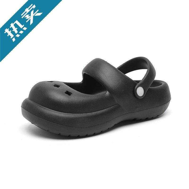Internet celebrity explosion EVA non-slip women's slippers, wet water can wear versatile thick-soled bag head Roman beach hole shoes